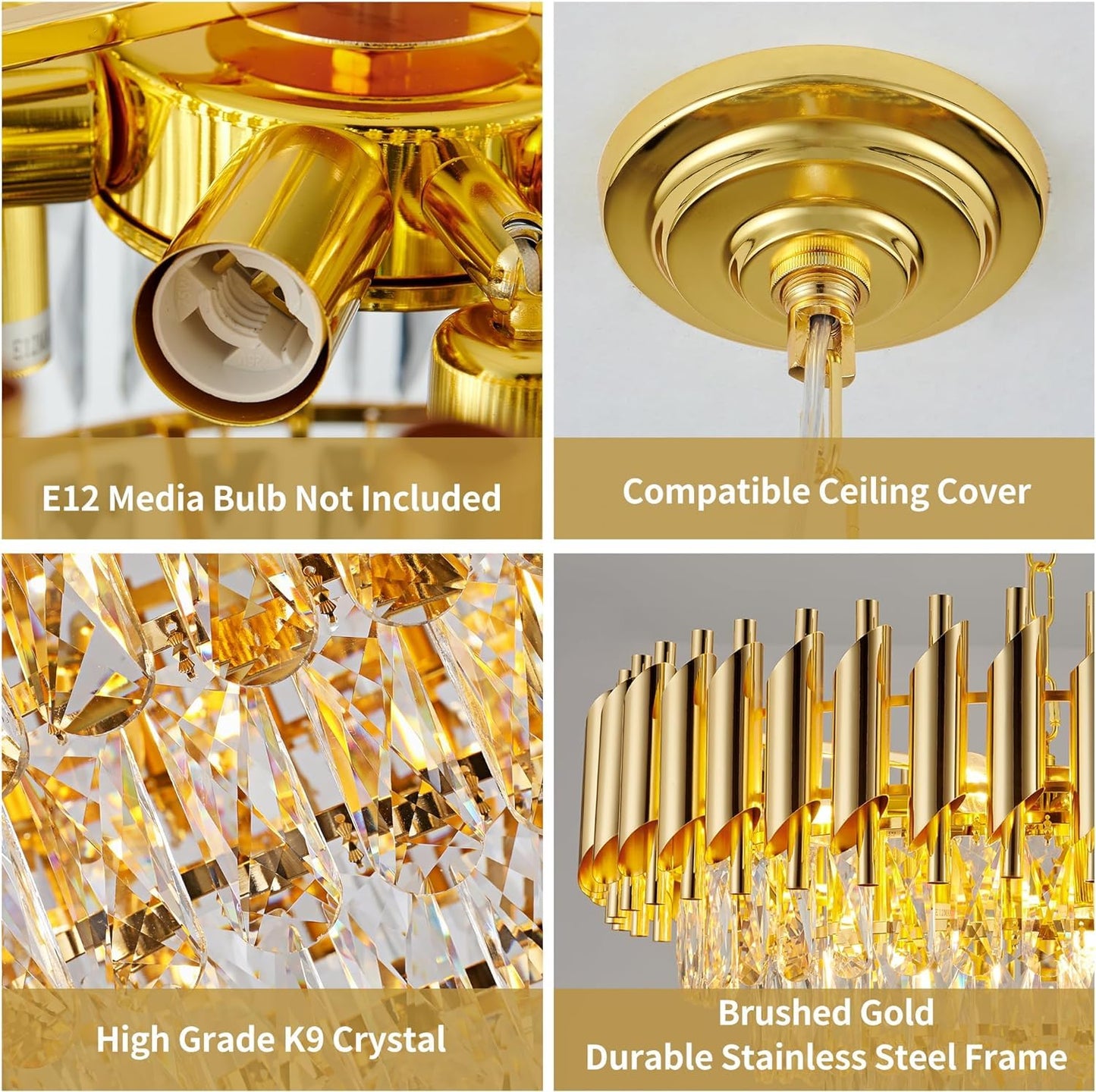 Murphy Golden Mamba Crystal Pendant Light | Luxury Chandelier | Crystal Tube Design | Premium Ceiling Light