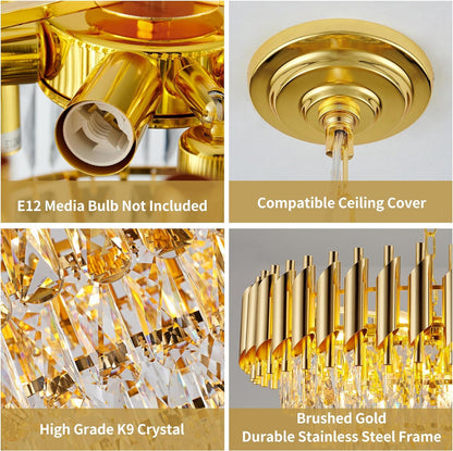 Murphy Golden Mamba Crystal Pendant Light | Luxury Chandelier | Crystal Tube Design | Premium Ceiling Light