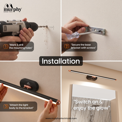 Murphy 6W 3-in-1 LED Mirror Light – Rose Gold Finish