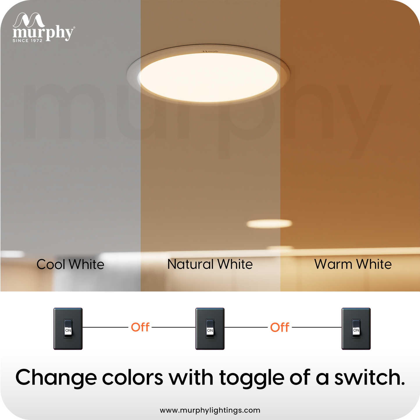 Murphy 10W Evo 3 Color Changing Round Recess Panel Light