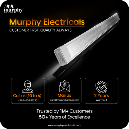 Murphy MaxGlow LED Tube Light, | Cool White 6500K | Aluminium & PC Body | BIS Approved | 4kV Surge Protection| 2 Year Warranty | Pack of 2