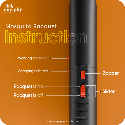 Murphy Anti Mosquito Racket with LED Torch | Rechargeable Electric Mosquito Bat | High Power Insect Killer Racket | 6 Months Warranty | Made in India