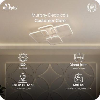Murphy LED Ceiling Light | 40W 3 Color (Warm/Natural/Cool) | Geometric Flush Mount Acrylic Light for Living Room, Bedroom, Dining Room & Hallway
