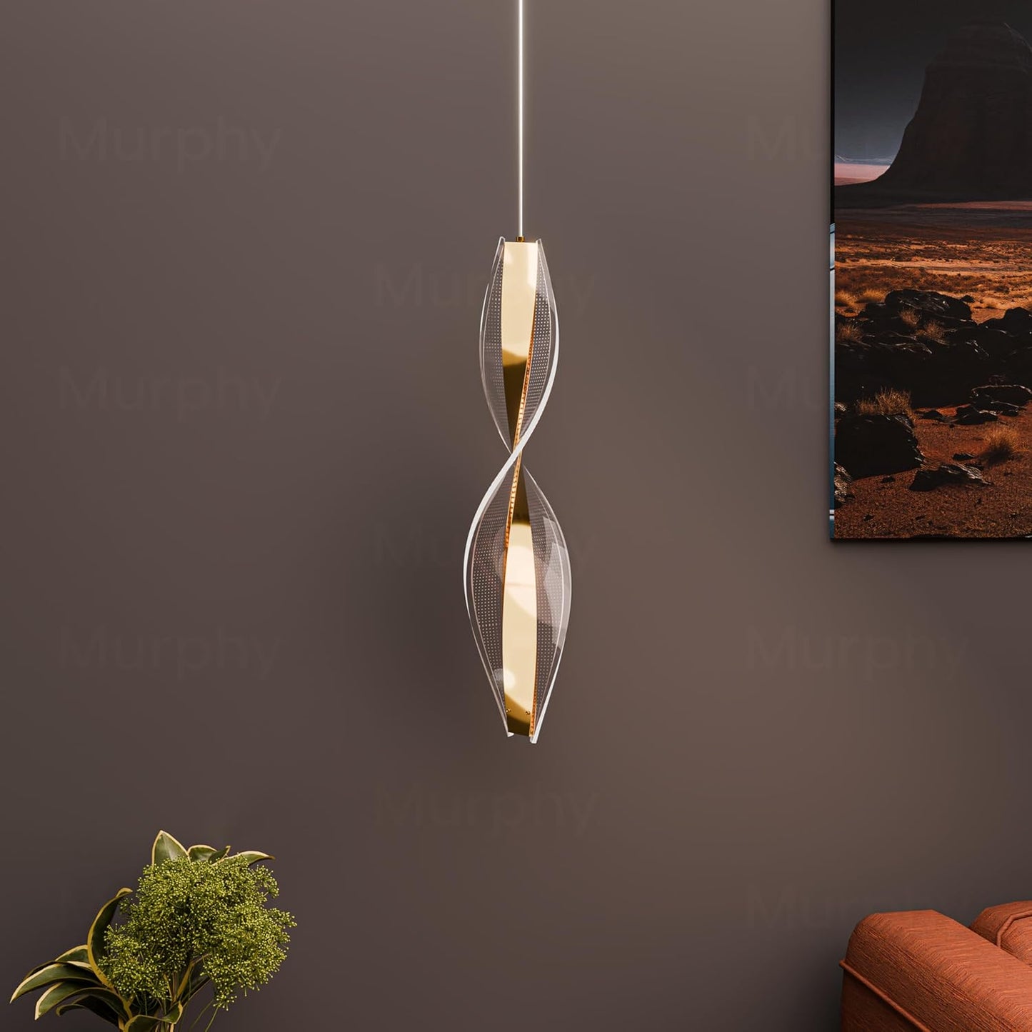 Murphy 3-in-1 Color Changing Pendant Light – 2-Year Warranty |French Gold|Modern LED Hanging Lamp