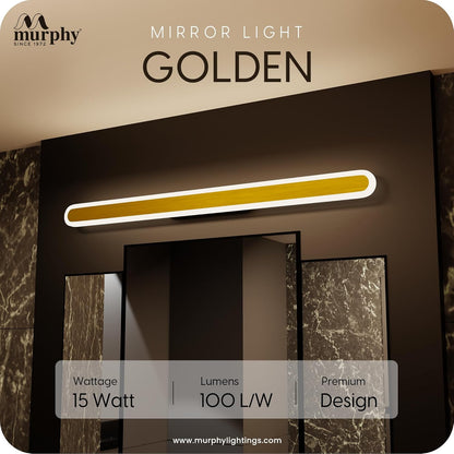Murphy LumaLine TrioGlow 15W Premium LED Mirror Wall Bathroom Light - with 3-in-1 Colour Cool White/Warm White/Natural White Linear Bar