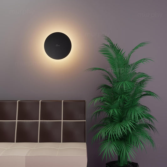 Murphy 12W Black Moon LED Wall Lamp – 2-Year Warranty | Aluminium Body | Warm White Glow | Indoor/Outdoor Modern Lighting Fixture