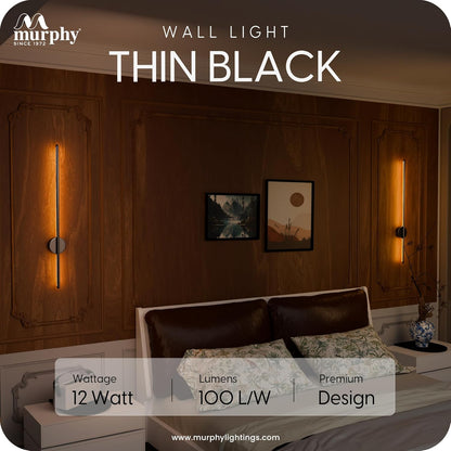 Murphy LED (Wall Highlighter) - 12W, 3-in-1 Color Changing, Modern Black Finish Wall Sconce Light Stylish Home Decor