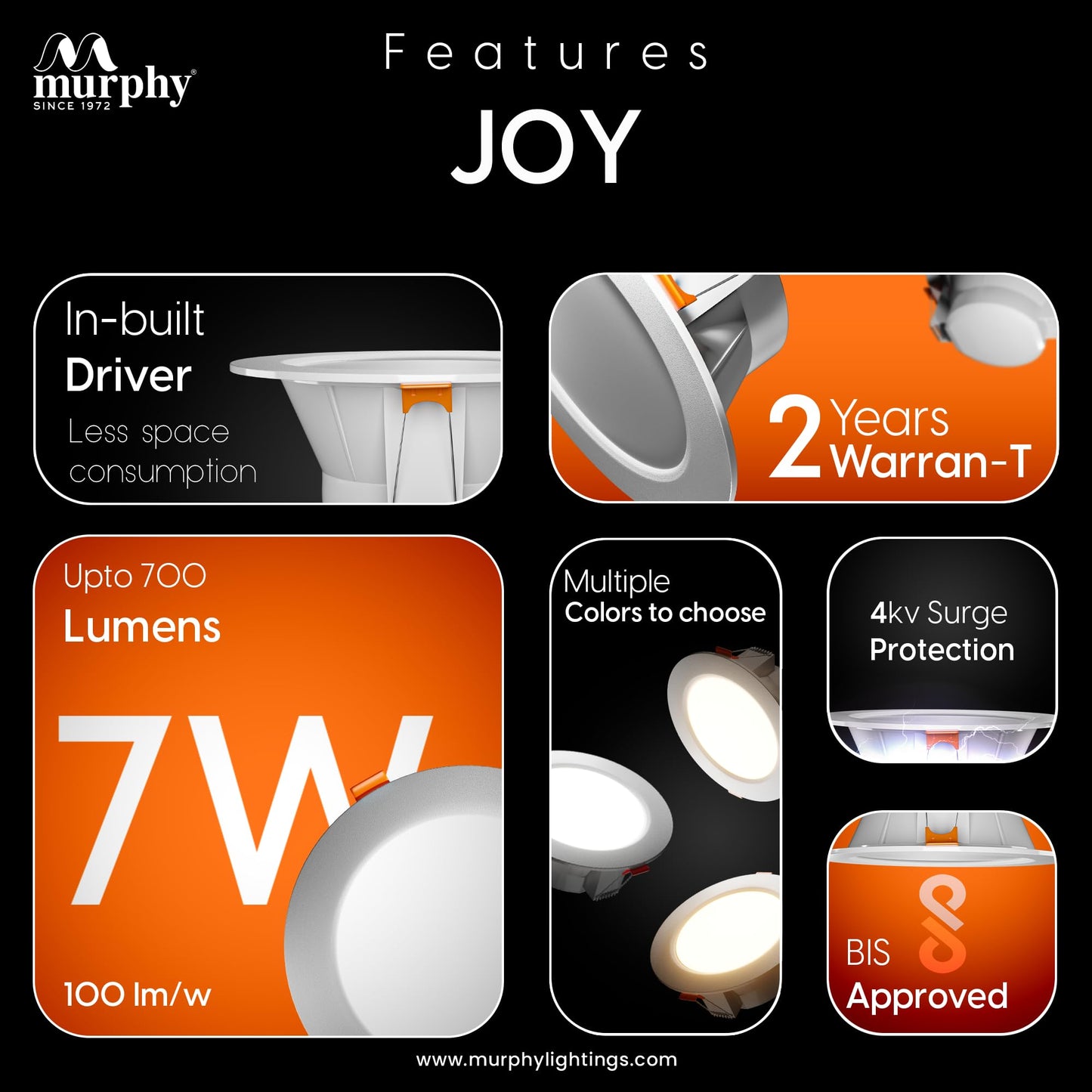 Murphy 7W Joy LED Concealed Box Down Light