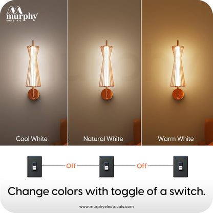 Murphy Cage Line 12W Wall Lamp | 3-in-1 Color Changing LED (Cool White/Warm White/Natural White) with 2-Year Warranty | Premium Rose Gold Finish Decorative Light