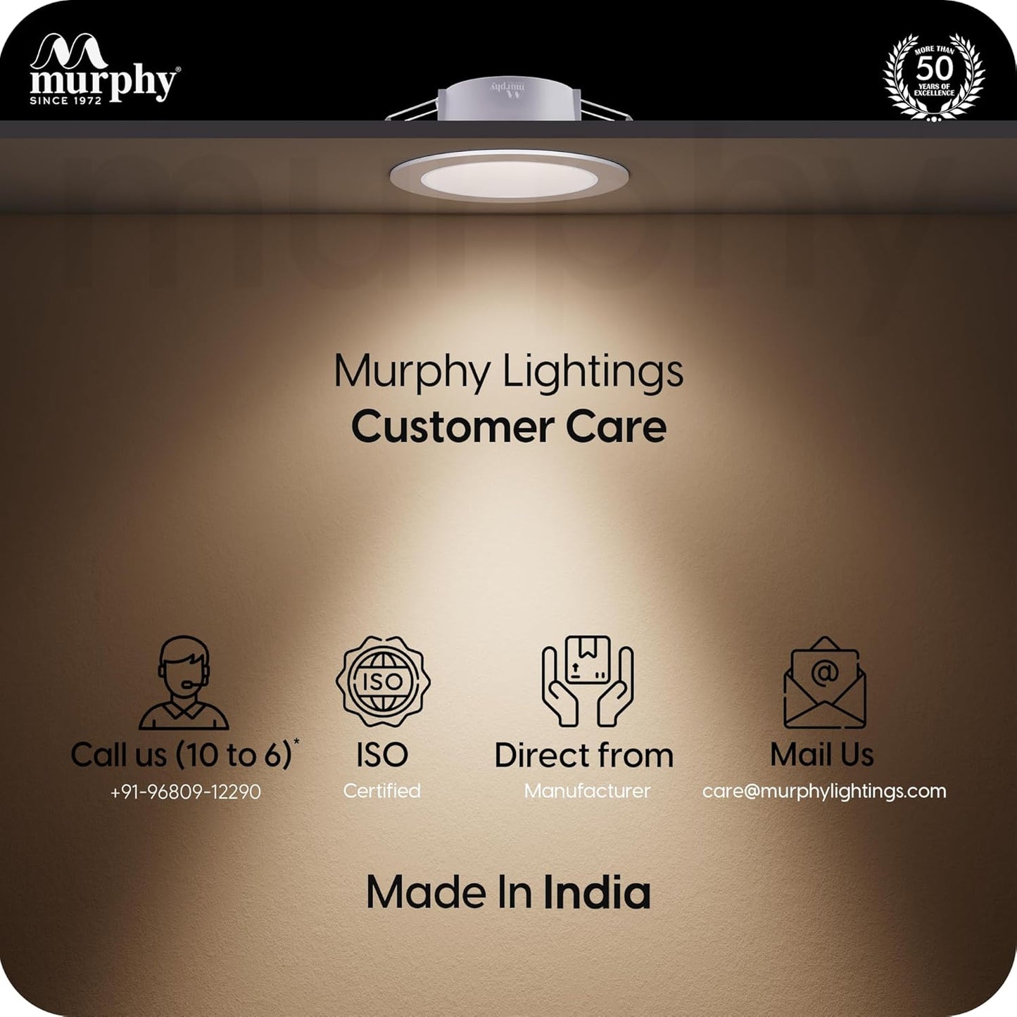 Murphy 7W Streak LED Down Light WH+Black Finish, Bulb Down Light