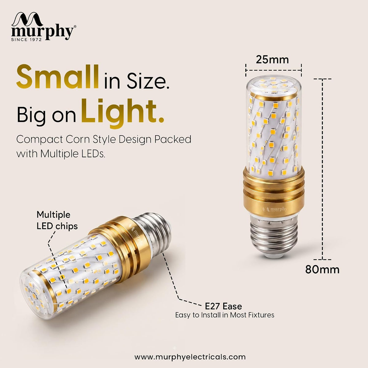 Murphy 6W 3-in-1 LED Corn Bulb – E27 | CW, WW & NW