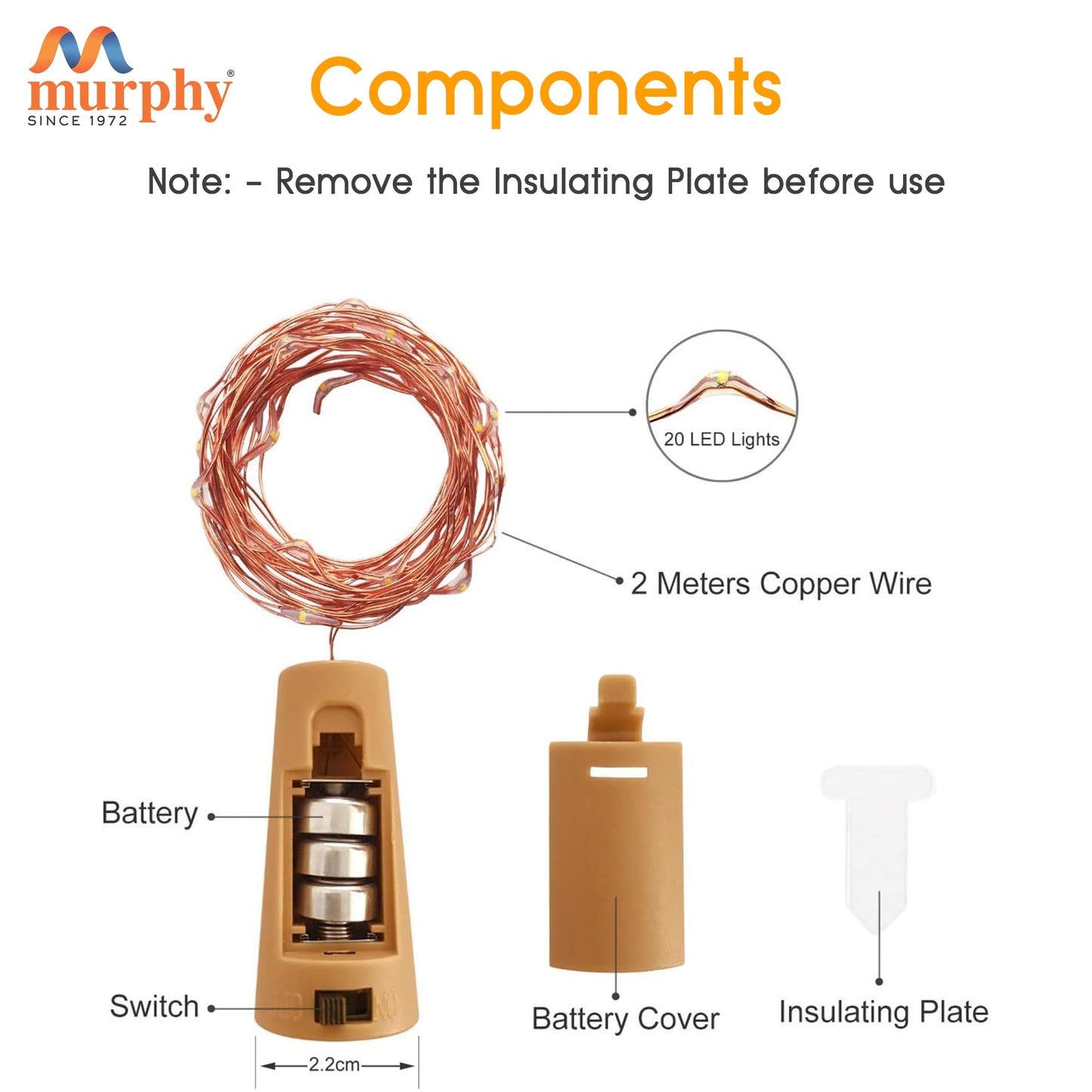 Murphy Decorative Cork String Lights – 3 Meter