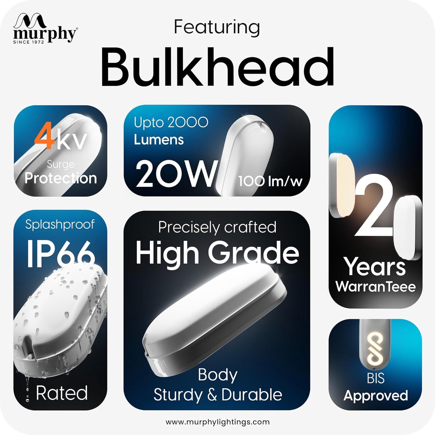 20W LED Bulkhead Wall Mount Light