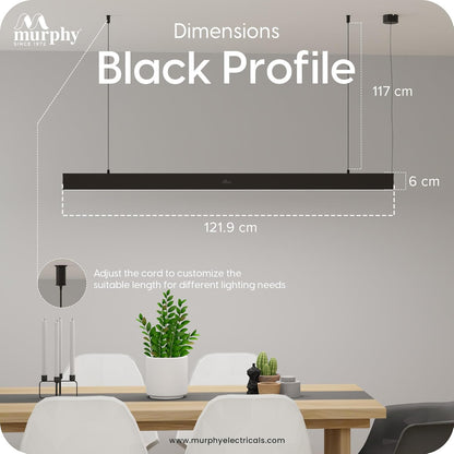 Murphy Black 4ft LED Hanging Profile Pendant Light