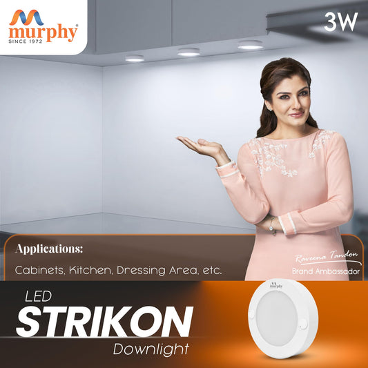 Murphy 3 Watt Strikon Round Led Surface Cabinet Down Light