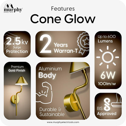 Murphy Cone Glow 6W LED Decorative Wall Light