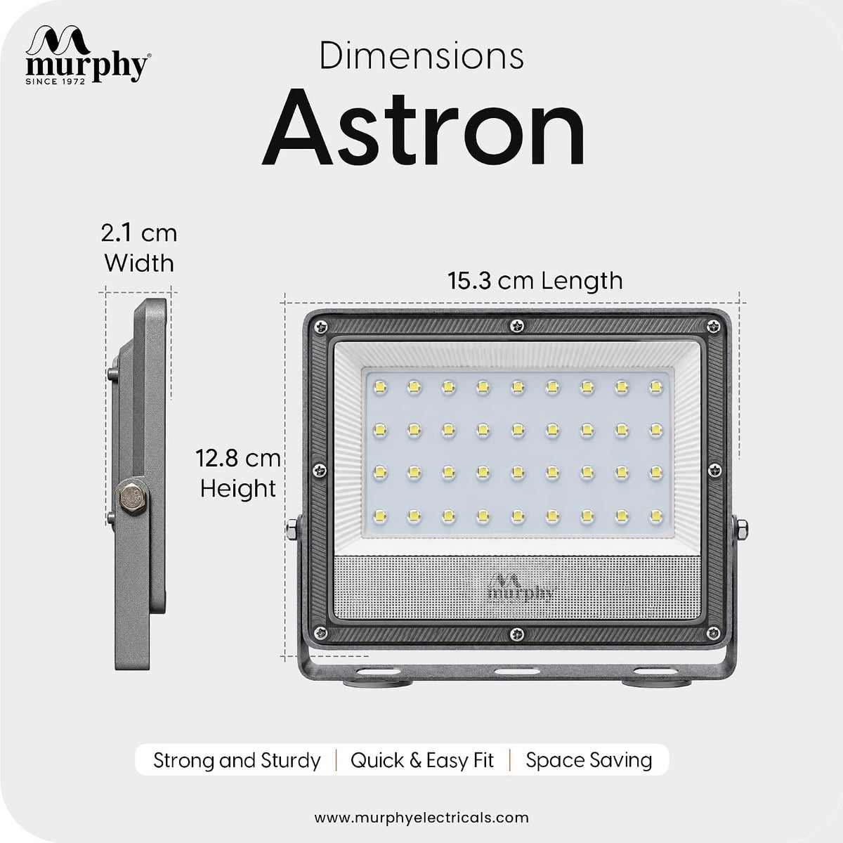 Murphy Astron 30W LED Flood Light | IP66 Waterproof | Cool White | 2 Year Warranty