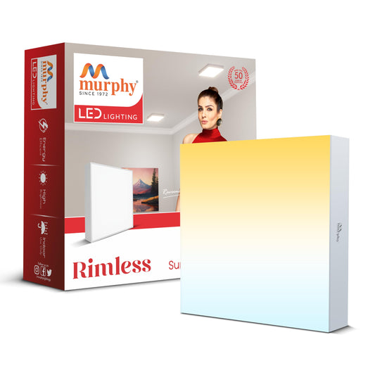 Murphy 15W 3-in-1 LED Square Surface Ceiling Light | 2 Year Warranty | Color Changing (Cool White/Natural White/Warm White) | Rimless Slim Design |