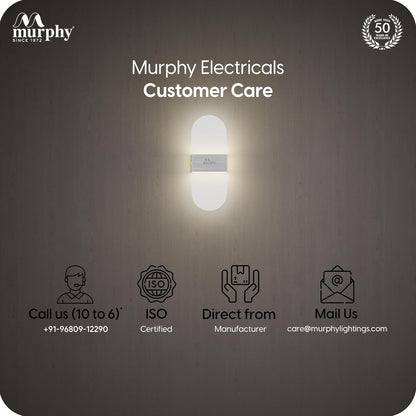 Murphy Frost Beam Wall Light | 2-Year Warranty | Warm White Glow | Acrylic + Aluminium Oval Wall Highlighter | Golden Finish