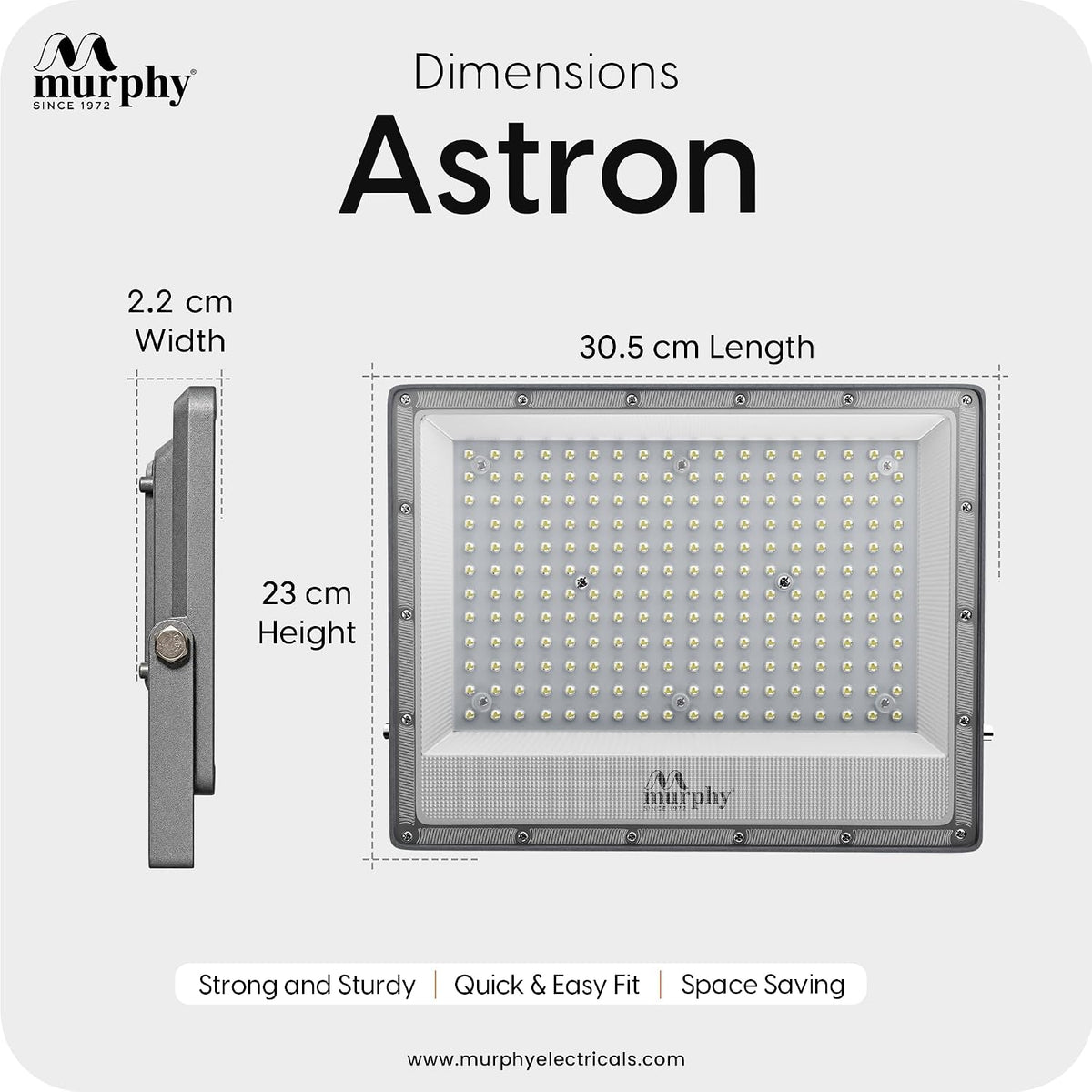 Murphy Astron 150W LED Flood Light | IP66 Waterproof | Cool White | 2 Year Warranty