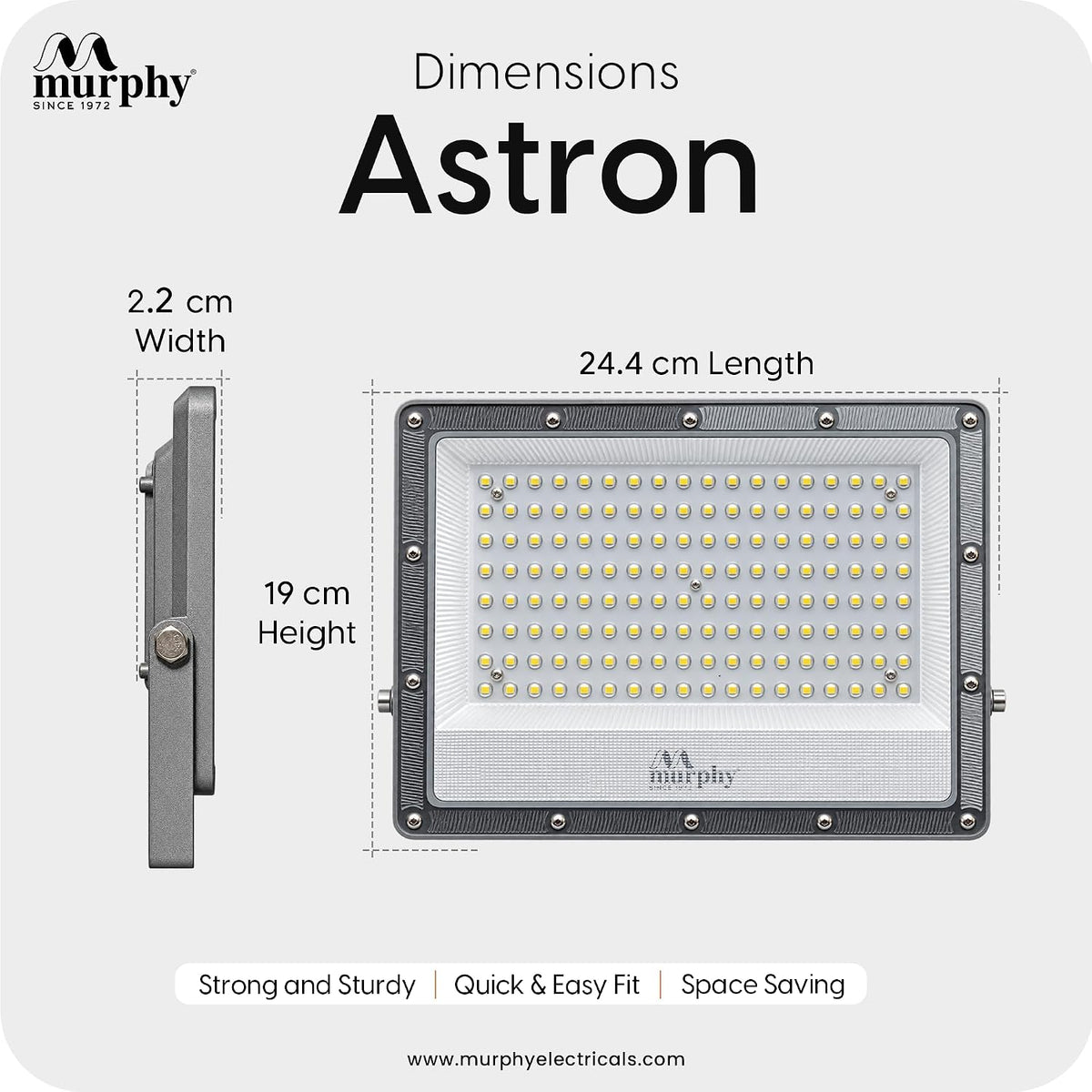 Murphy Astron 100W LED Flood Light | IP66 Waterproof | Cool White | 2 Year Warranty