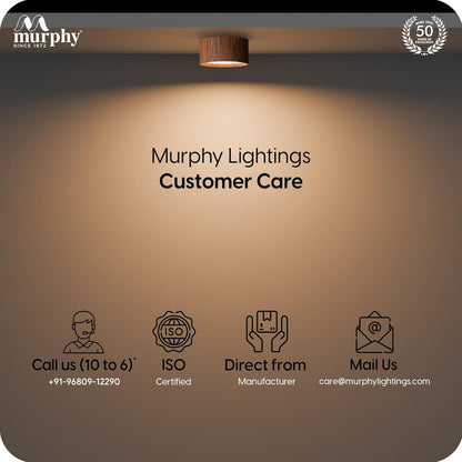 Murphy 3 Watts Wooden Led Surface Panel, Cabinet, Wardrobe Light, Edge Round Style Flush Mount Ceiling Lamp, Pack of 1 (Warm White,Aluminum) with 2 Year Warranty