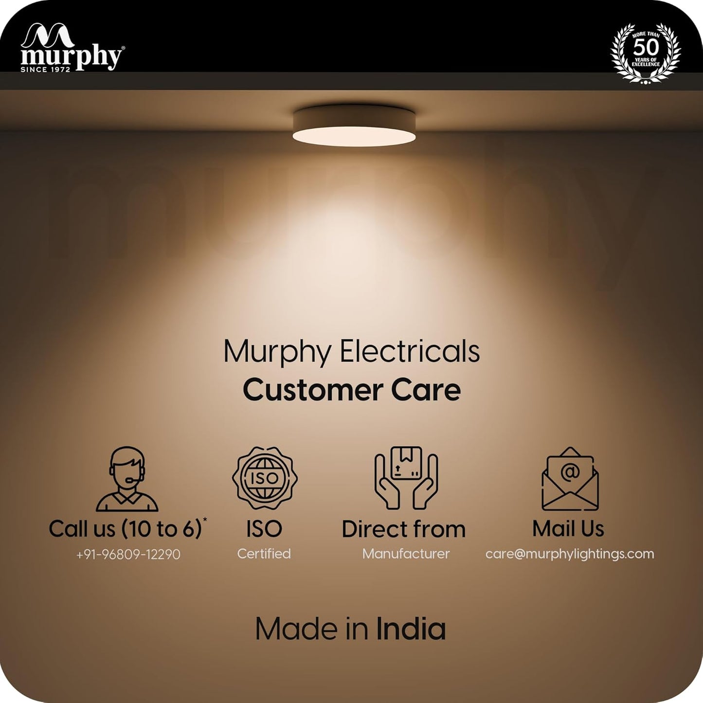 Murphy 15W 3-in-1 LED Round Surface Ceiling Light | 2 Year Warranty | Color Changing (Cool White/Natural White/Warm White) | Rimless Slim Design