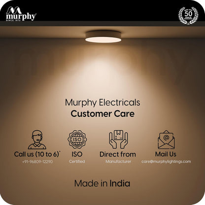 Murphy 15W 3-in-1 LED Round Surface Ceiling Light | 2 Year Warranty | Color Changing (Cool White/Natural White/Warm White) | Rimless Slim Design