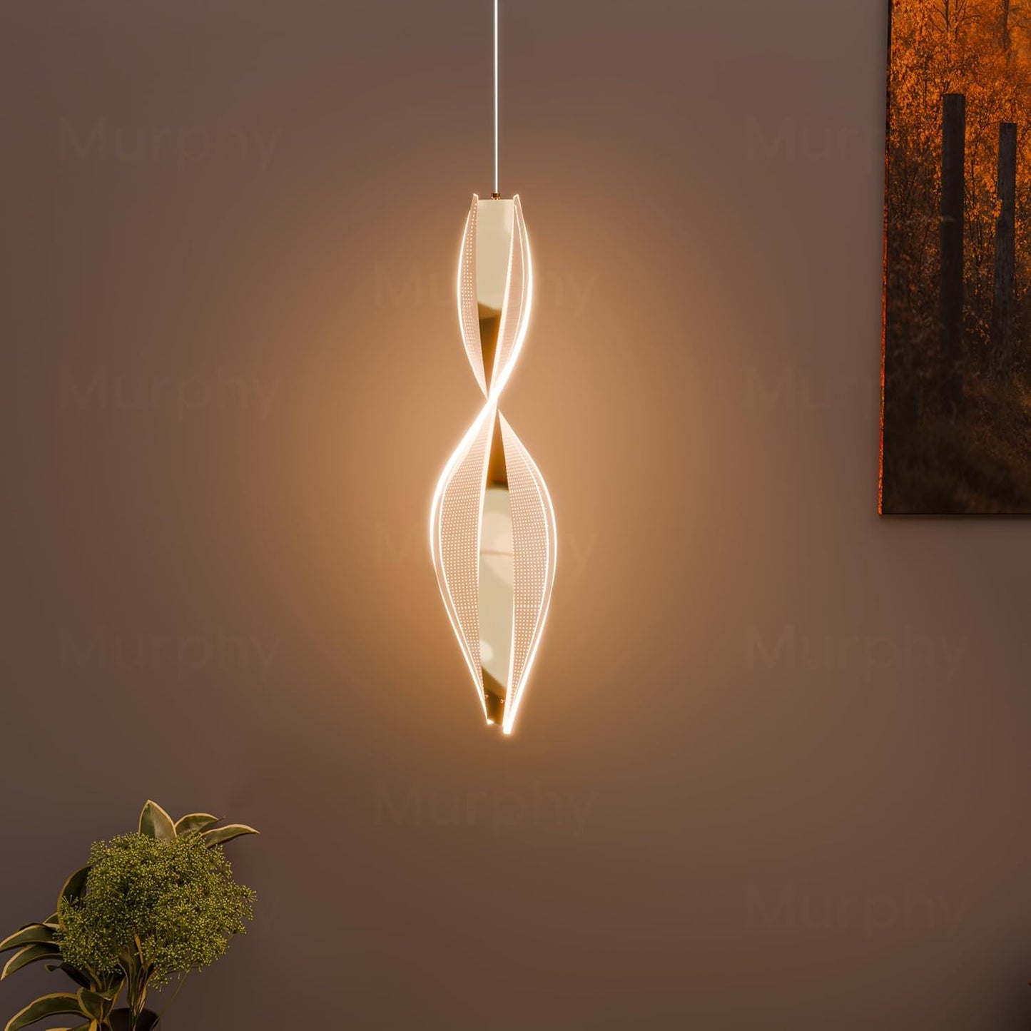 Murphy 3-in-1 Color Changing Pendant Light – 2-Year Warranty |French Gold|Modern LED Hanging Lamp
