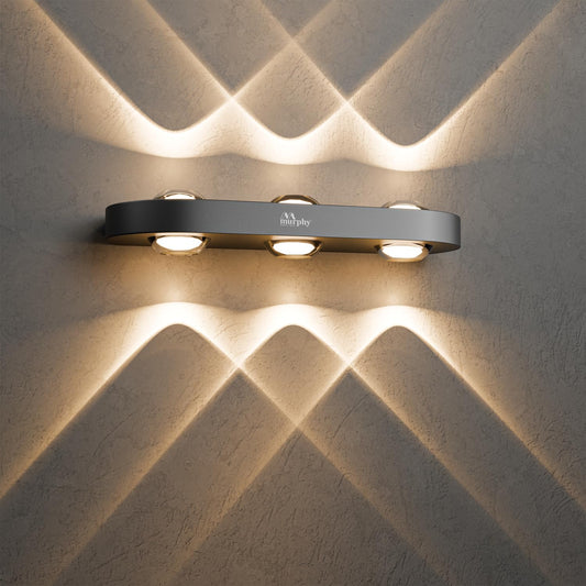 Murphy Areo 6-Way Waterproof LED Wall Light – Warm White | Premium Aluminium Body | Modern Decorative Indoor & Outdoor Wall Lamp | Energy Efficient | IP65