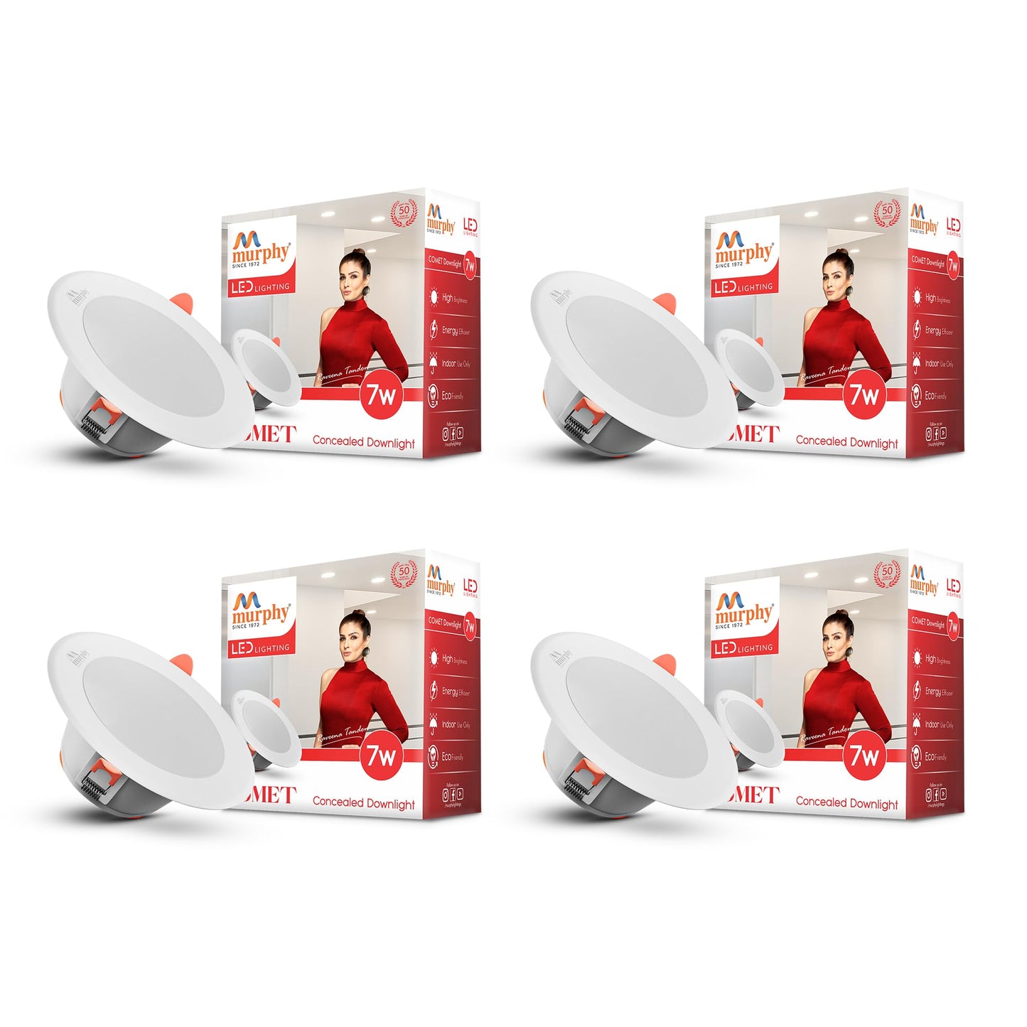 Murphy 7W Comet LED 3-IN-1 Color Changing Down Light : Cool White + Warm White + Natural White