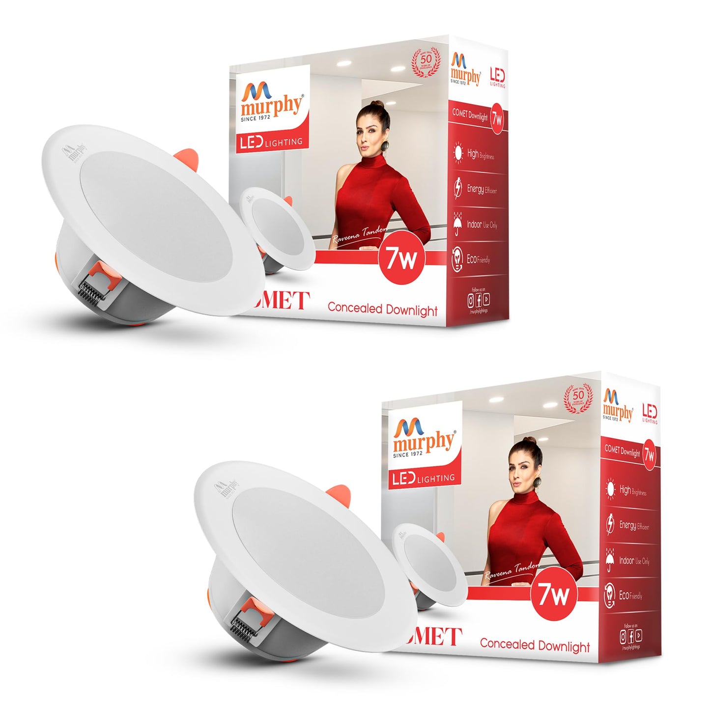 Murphy 7W Comet LED 3-IN-1 Color Changing Down Light : Cool White + Warm White + Natural White