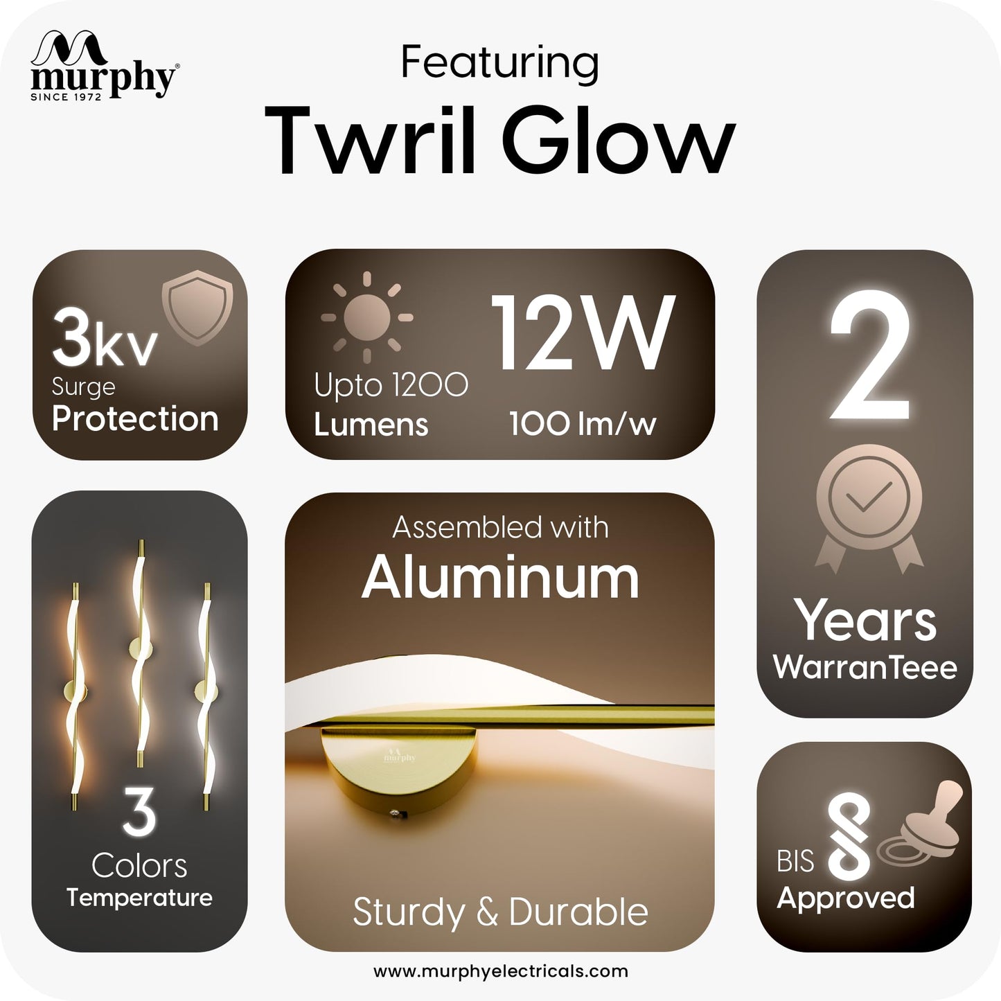 Murphy Twirl 12W LED Wall Highlighter