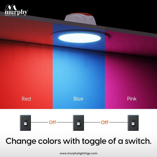 Murphy 7W Comet LED 3-IN-1 Color Changing Down Light : Red + Blue + Pink