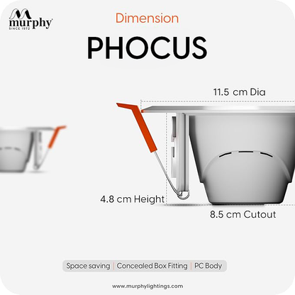 Murphy 7W PHOCUS LED Spot Round Panel Light Ceiling Downlight for Concealed & Junction Box