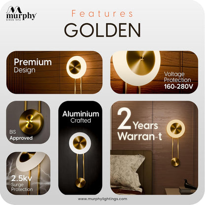 Murphy Modern Brass Finish Clock Style Pendant Wall Light – Luxury Hanging Light with 3in1 Colour Changing Function 2 Years Warranty