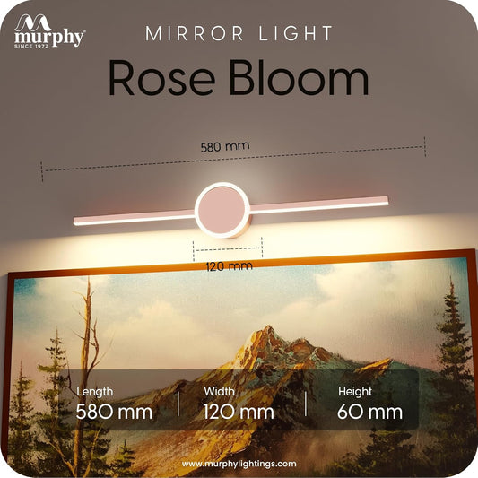Murphy 16W+2W LED Mirror Light | 3 Color Changing (White/Warm/Natural) | Full Copper Finish – Sun Design, Modern Over Mirror Vanity/Bathroom Light
