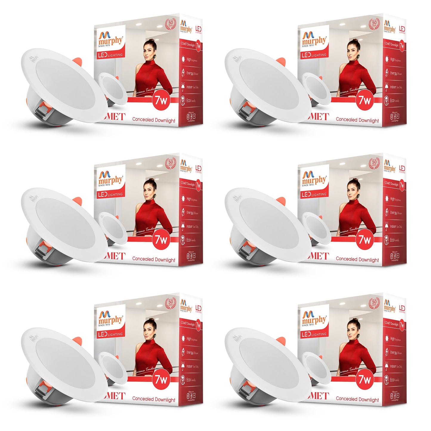 Murphy 7W Comet LED 3-IN-1 Color Changing Down Light : Cool White + Warm White + Natural White