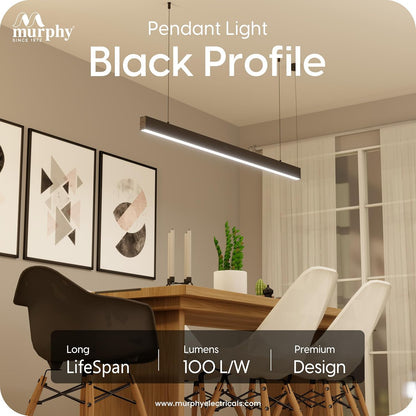 Murphy Black 4ft LED Hanging Profile Pendant Light