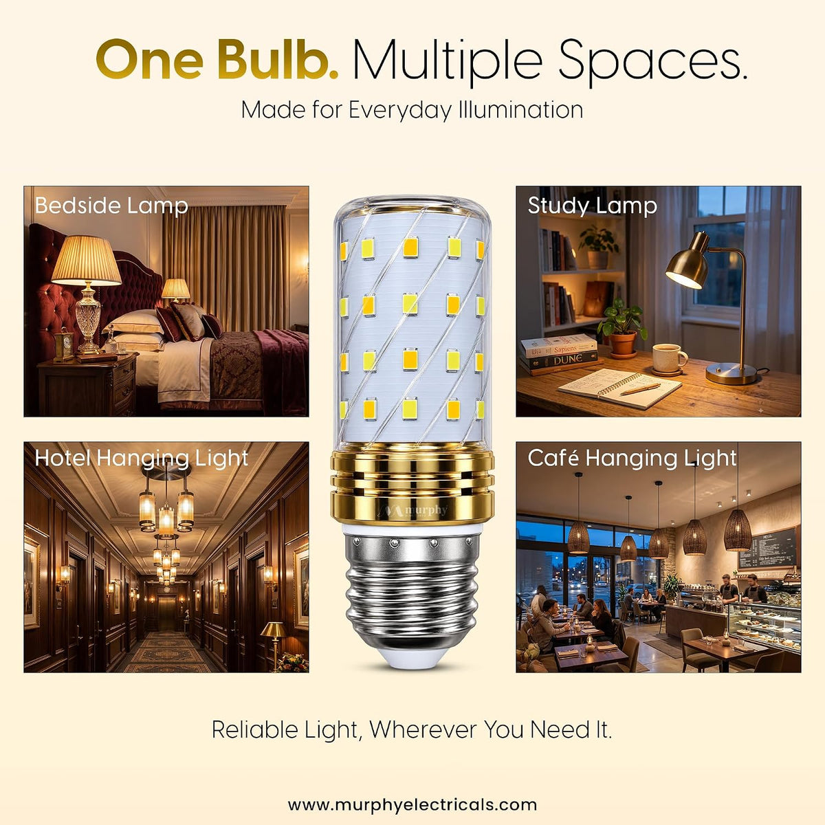 Murphy 6W 3-in-1 LED Corn Bulb – E27 | CW, WW & NW