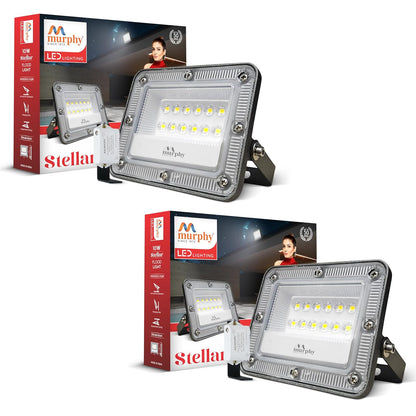 Murphy Stellar 10W LED Flood Light with Day-Night Sensor & Driver, Cool White 6500K, IP66 Waterproof, Outdoor Security & Landscape Lighting, BIS Approved