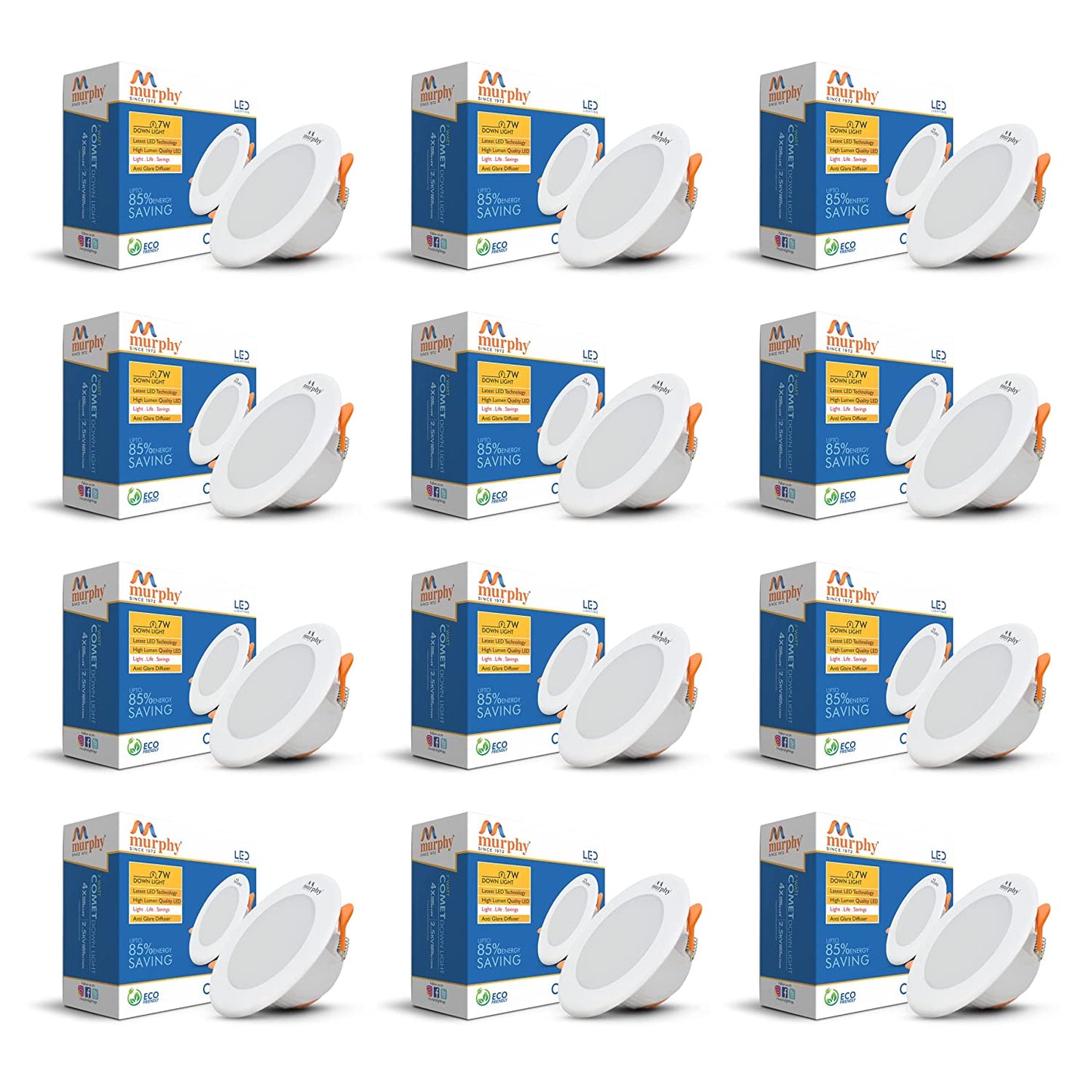 Murphy 7W Comet LED 3-IN-1 Color Changing Down Light : Cool White + Warm White + Natural White