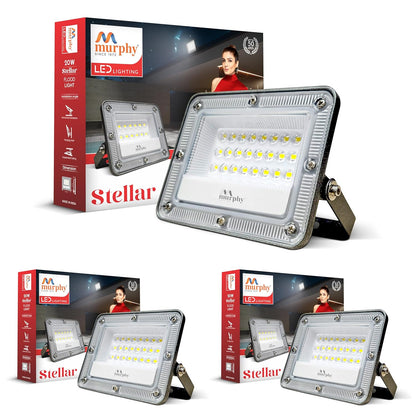 Murphy Stellar 20W LED Flood Light with 2-Year Warranty | Cool White | High Brightness Outdoor LED for Security, Landscape, Warehouse, Backyard | IP66 Waterproof | BIS Approved