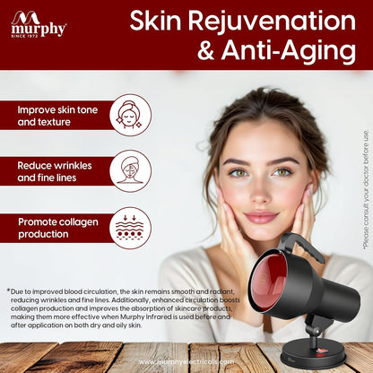 Murphy 150W Infrared Heat Therapy Lamp | Pain Relief | Deep Heat Therapy Light | Home & Clinic Use