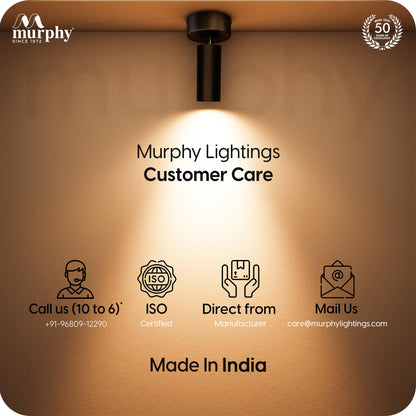 Murphy 12W LED Surface Mount Spot Light for Ceiling Warm White, Aluminium Body, Anti-Glare Design, Indoor Use – Black Rose Gold Finish, 2-Year Warranty