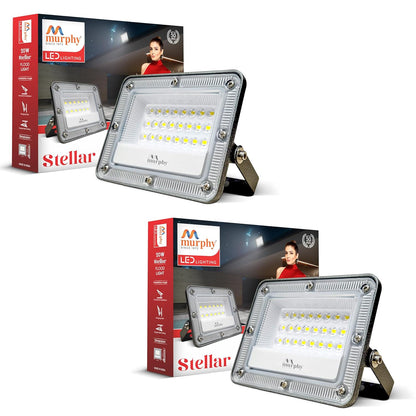Murphy Stellar 20W LED Flood Light with 2-Year Warranty | Cool White | High Brightness Outdoor LED for Security, Landscape, Warehouse, Backyard | IP66 Waterproof | BIS Approved