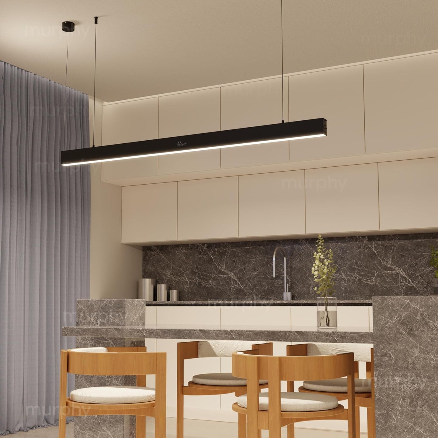 Murphy Black 4ft LED Hanging Profile Pendant Light