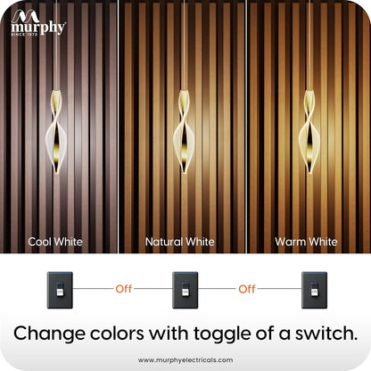 Murphy 3-in-1 Color Changing Pendant Light – 2-Year Warranty |French Gold|Modern LED Hanging Lamp