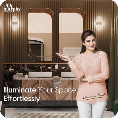 Murphy Frost Beam Wall Light | 2-Year Warranty | Warm White Glow | Acrylic + Aluminium Oval Wall Highlighter | Golden Finish