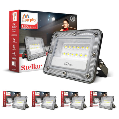 Murphy Stellar 10W LED Flood Light with 2-Year Warranty | Cool White | High Brightness Outdoor LED for Security, Landscape, Warehouse, Backyard | IP66 Waterproof | BIS Approved